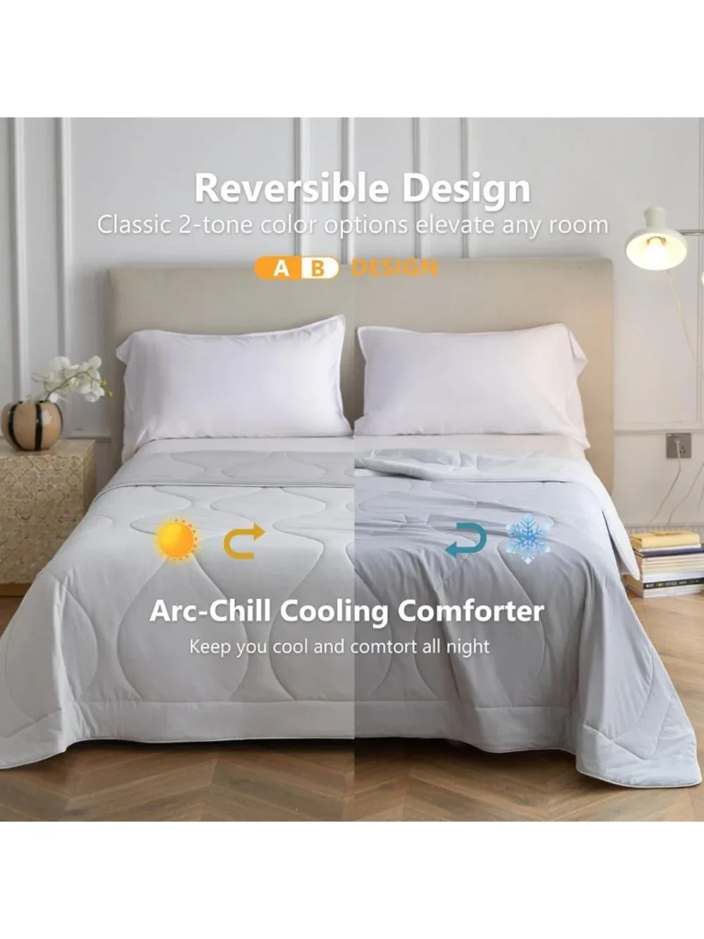 Cooling Comforter King Size - Lightweight Summer Blanket for Hot Sleepers